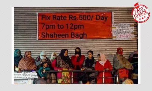 शाहीन बाग प्रदर्शनकारियों के लिए फिक्स रेट का दावा करने वाला पोस्टर फ़र्ज़ी है