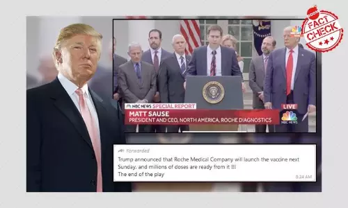 नहीं, ट्रम्प ने रोश द्वारा कोरोनावायरस वैक्सीन के लॉन्च की घोषणा नहीं की है