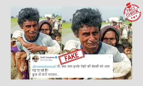 रोहिंग्या मुसलमानों की तस्वीर को लॉकडाउन में भारतीय श्रमिकों के पलायन से जोड़ कर किया गया शेयर