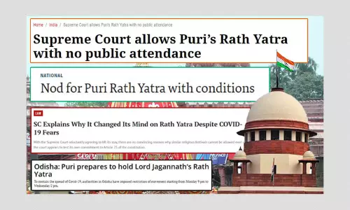 धूमधाम से निकाली गयी पुरी में रथयात्रा धूमधाम से निकाली गयी पुरी में रथयात्रा