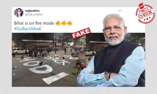 क्या बिहार में लोग गो बैक मोदी नारा लिखकर विरोध जता रहे हैं?