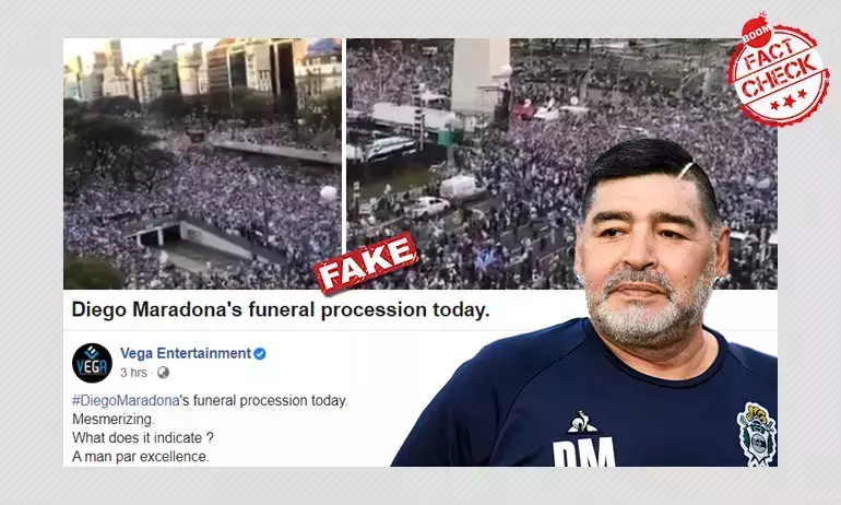 2019 के चुनाव कैंपेन का वीडियो फ़ुटबॉलर माराडोना के अंतिम संस्कार का बताकर शेयर