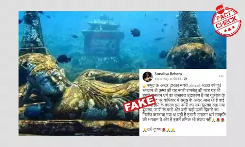 9 हजार साल पुरानी द्वारका नगरी के रूप में वायरल यह तस्वीर कहां की है?
