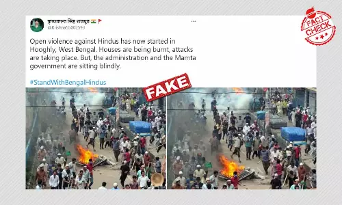 नहीं, यह तस्वीर पश्चिम बंगाल में हिन्दुओं के ख़िलाफ़ हिंसा नहीं दिखाती