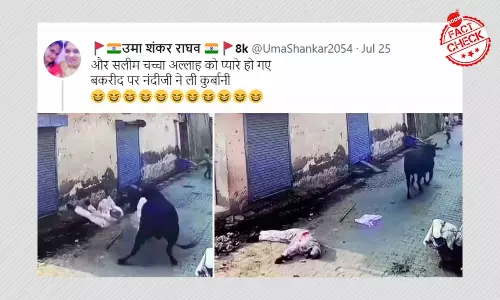 बैल ने ली बुज़ुर्ग व्यक्ति की जान, वीडियो साम्प्रदायिक दावे संग वायरल