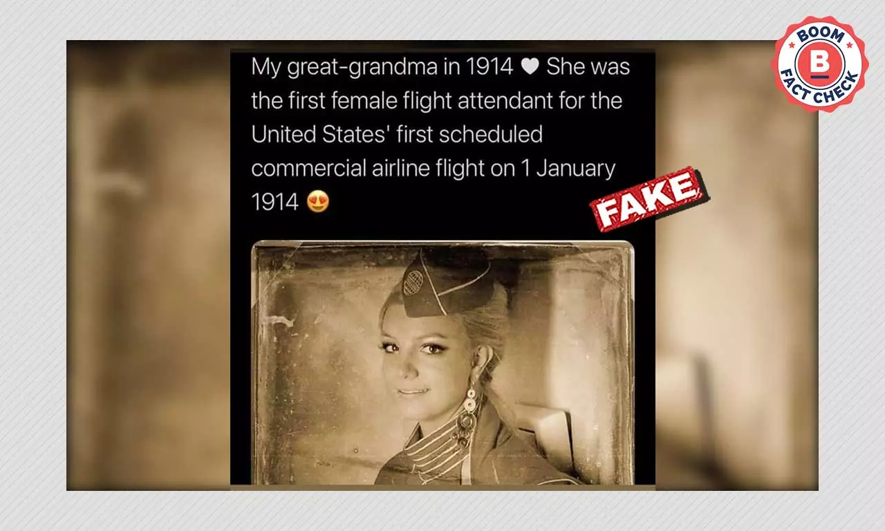 सोशल मीडिया पर वायरल पहली महिला फ़्लाइट अटेंडेंट की तस्वीर का सच क्या है?