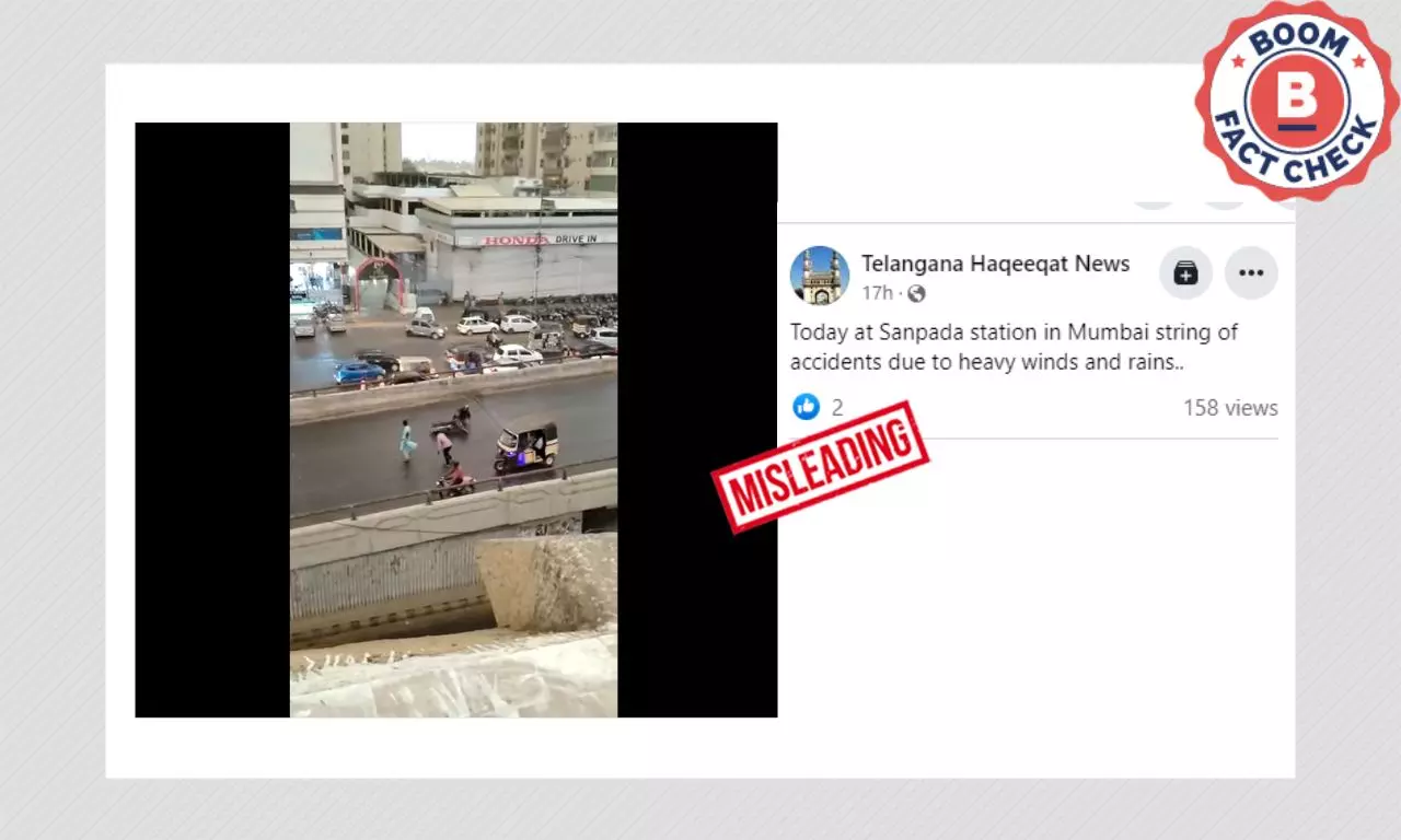 कराची में फ्लाईओवर पर फिसलती बाइकों का वीडियो मुंबई के रूप में वायरल