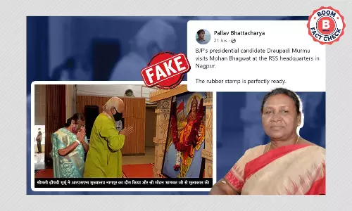 आरएसएस प्रमुख मोहन भागवत के साथ द्रौपदी मुर्मू की एडिटेड तस्वीर वायरल