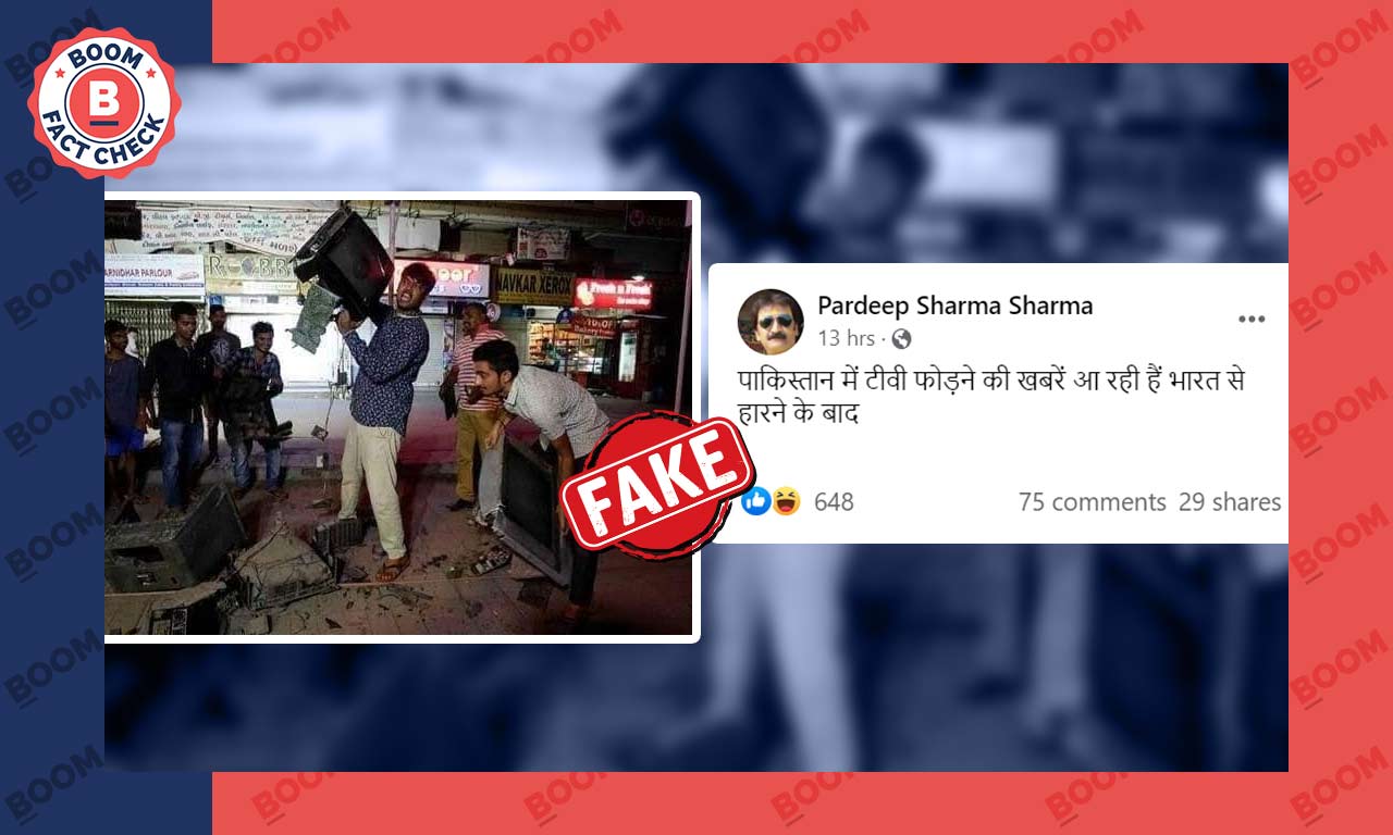 old picture of tv sets breaking in india viral as pakistan