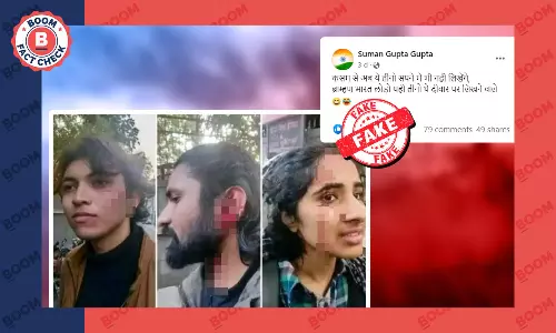 क्या इन लोगों को जेएनयू में ब्राह्मण विरोधी नारे लिखने पर पीटा गया? फ़ैक्ट चेक