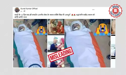 सड़क हादसे में मौत का शिकार हुए आर्मी जवान की पुरानी तस्वीरें ग़लत दावे से वायरल