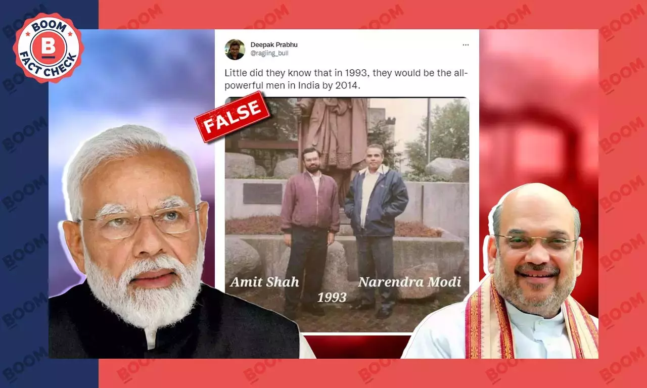 वायरल तस्वीर में पीएम मोदी के साथ मौजूद शख़्स अमित शाह नहीं हैं
