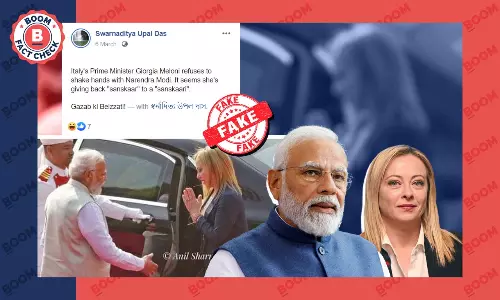 क्या इटली की पीएम मेलोनी ने पीएम मोदी से हाथ मिलाने से किया इनकार? फ़ैक्ट चेक