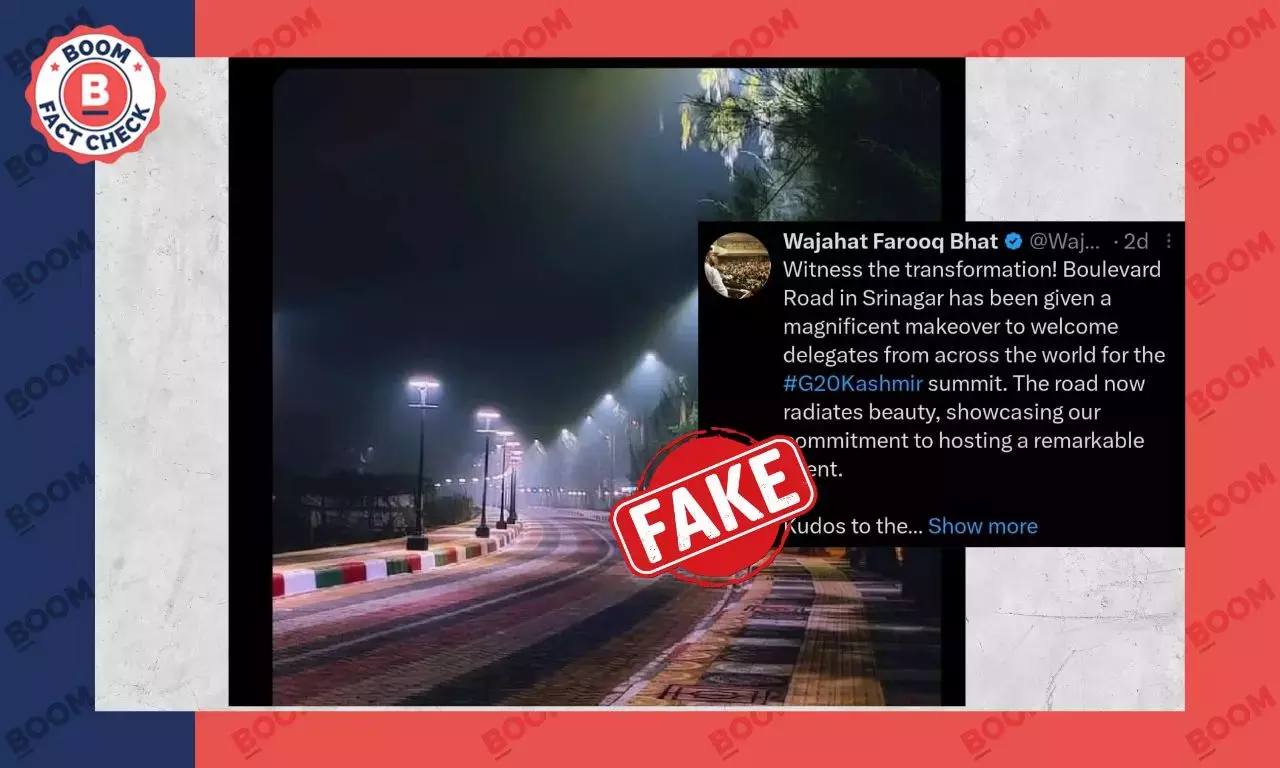 बांग्लादेश की तस्वीर G20 सम्मेलन के दौरान श्रीनगर के बुलवार्ड रोड के रूप में वायरल