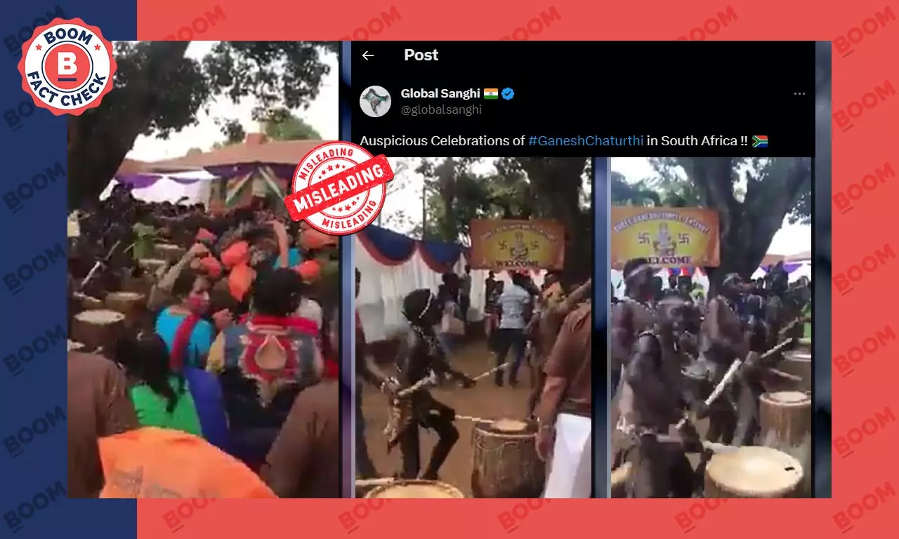 युगांडा का गणेश चतुर्थी उत्सव का एक पुराना वीडियो साउथ अफ्रीका का बताकर वायरल