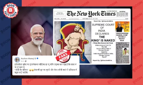 प्रधानमंत्री का अपमान करती दि न्यूयॉर्क टाइम्स की फर्जी पेपर कटिंग वायरल