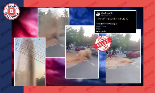 केरल में हाइवे पर पाइपलाइन फटने का वीडियो उत्तर प्रदेश के दावे से हो रहा शेयर