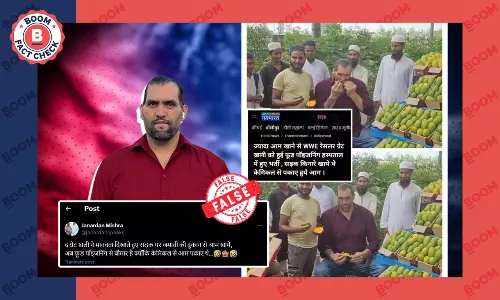 मुसलमान के ठेले से आम खाने के बाद द ग्रेट खली के बीमार होने का दावा फर्जी है