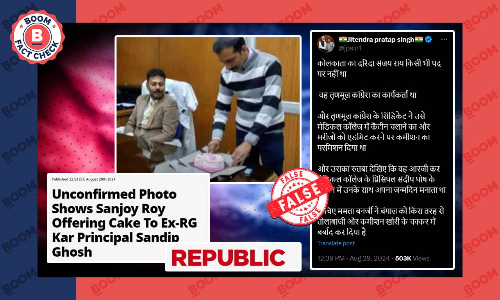 Fact Check on Kolkata RG Kar Acuussed photo Claim
