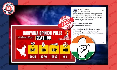 Fact Check on Fake Repuplic TV graphic on Haryana Assembly elections
