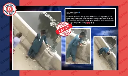 स्ट्रीट लाइट के खंभे से छेड़छाड़ करते लड़के का यह वीडियो भारत का नहीं है