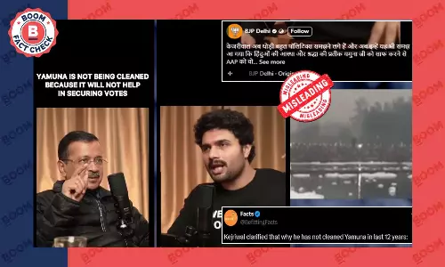 Kejriwal speaking on Yamuna cropped video FactCheck Kejriwal speaking on Yamuna cropped video FactCheck