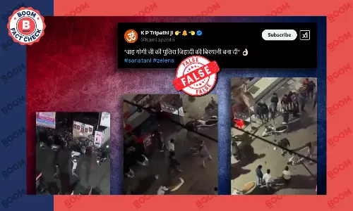 Video of a rioter being beaten up by the police in UP