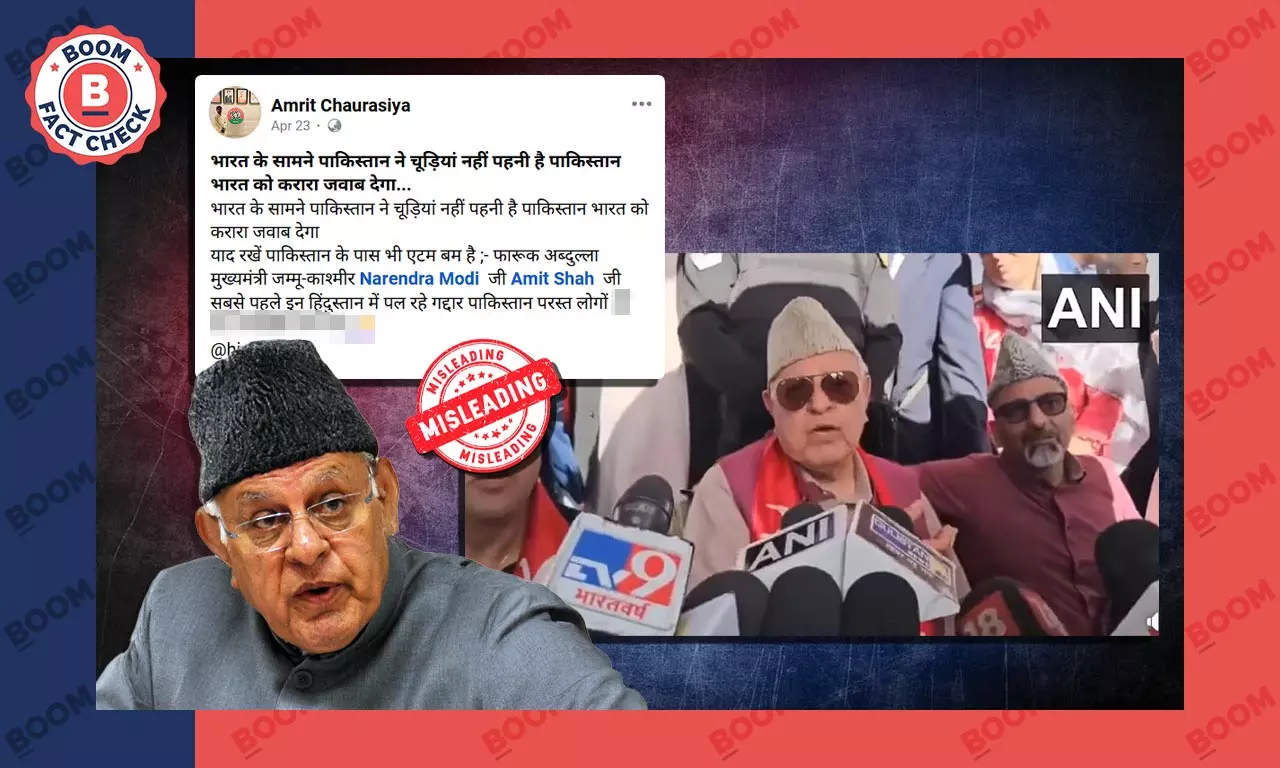 Farooq Abdullah statement on pakistan fact check Farooq Abdullah statement on pakistan fact check