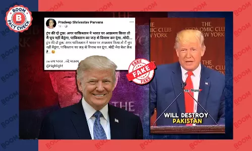 Trump Supporting India Against Pakistan Deepfake Video fact check Trump Supporting India Against Pakistan Deepfake Video fact check