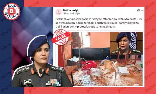 Polling booth photo goes viral with false claim of RSS attack on Sofia Qureshi Polling booth photo goes viral with false claim of RSS attack on Sofia Qureshi