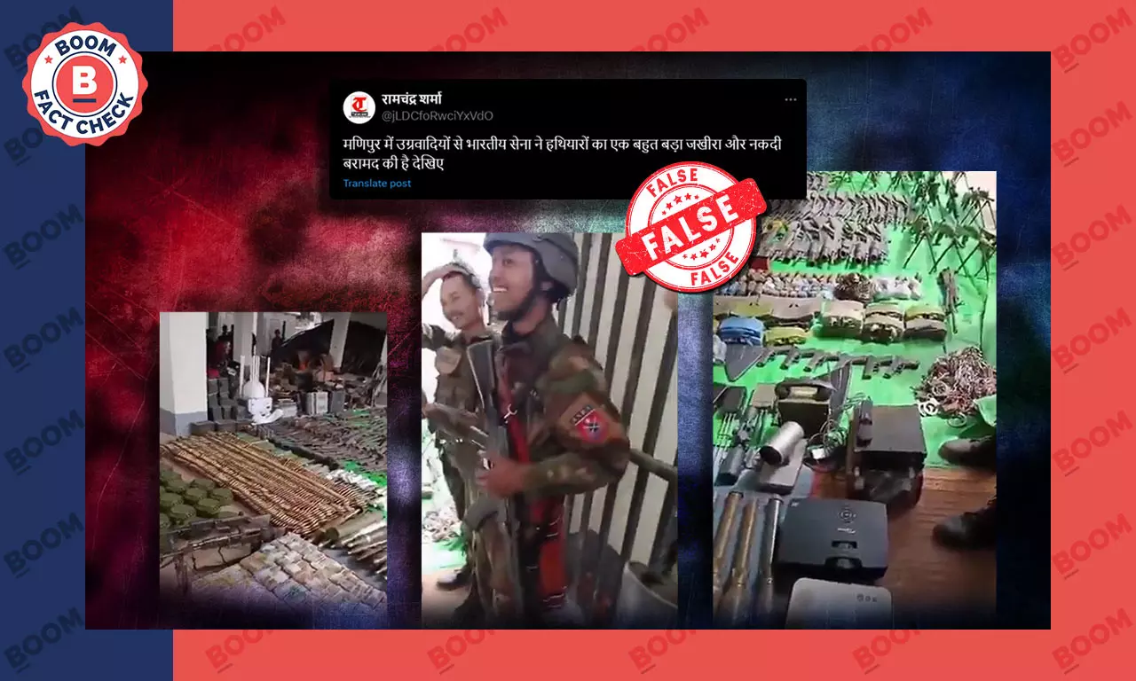 Myanmar video shared as Army recovered weapons from militants in Manipur Myanmar video shared as Army recovered weapons from militants in Manipur