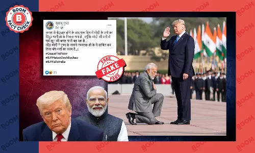 PM Modi bowing before Donald Trump AI generated image PM Modi bowing before Donald Trump AI generated image