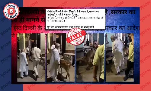 calf tied on road Delhi video linking it Eid with False communal claim