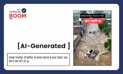 AI generated video goes viral claiming it is a scene of rain in Sawai Madhopur AI generated video goes viral claiming it is a scene of rain in Sawai Madhopur