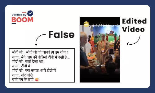 Video of children calling PM Modi is Votechor is edited
