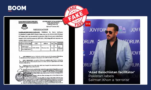 Fake circular falsely claims Pakistan labeled Salman Khan a terrorist after Balochistan remarks at Joy Forum