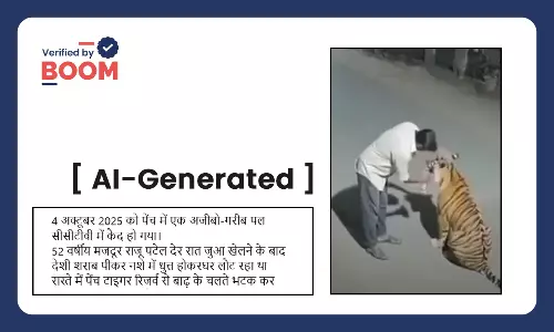 Viral video claiming to show drunk man petting tiger is AI generated Viral video claiming to show drunk man petting tiger is AI generated