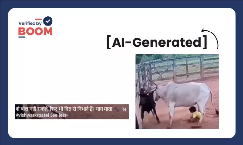 बच्चे को सांड के हमले से बचाती गाय का वीडियो AI Generated है बच्चे को सांड के हमले से बचाती गाय का वीडियो AI Generated है