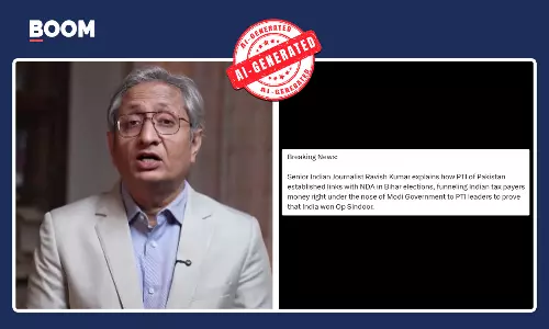 Ravish Kumar AI-generated video claiming NDA leaders funded PTI.