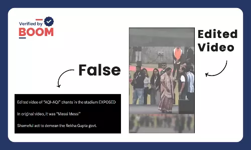 An edited video is going viral claiming that no slogans about the AQI were raised in front of the Delhi CM