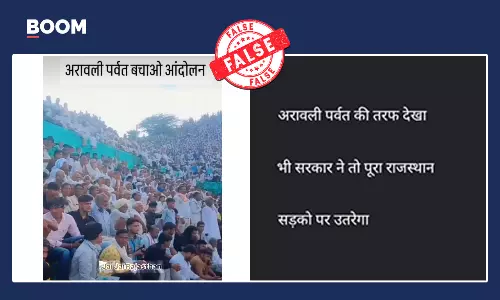 crowd at a Karauli dangal event in Rajasthan misrepresented as Save Aravalli protest