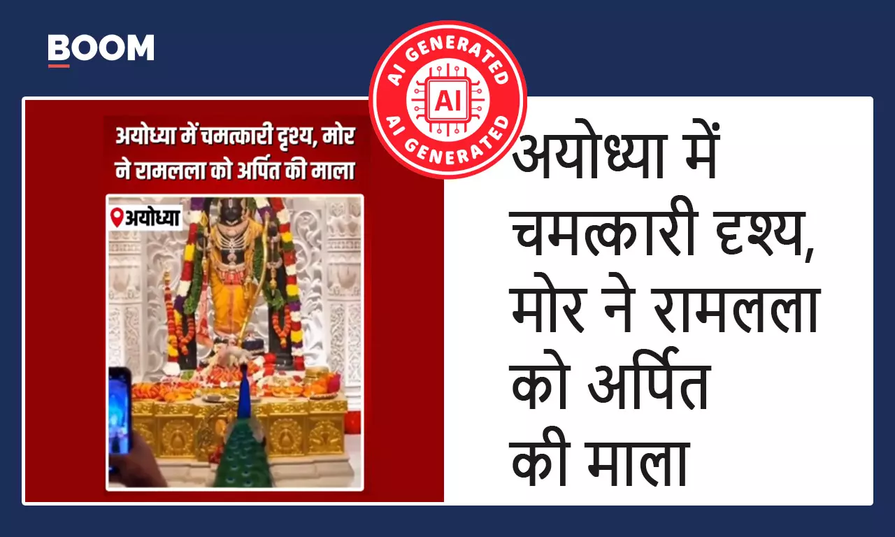 peacock garlanding Lord Ram in Ayodhya Uttar Pradesh peacock garlanding Lord Ram in Ayodhya Uttar Pradesh