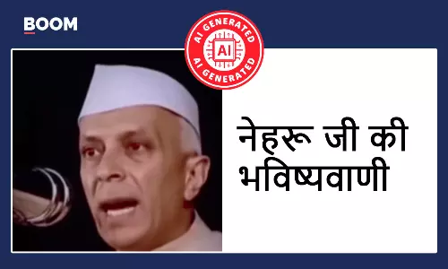 The video of Nehru warning against communal politics in India is AI-generated.