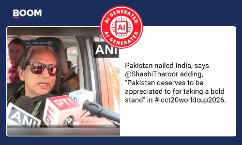 Deepfake of Shashi Tharoor falsely praising Pakistan’s diplomacy.