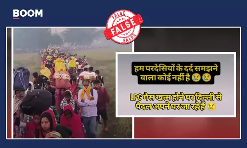 Crowd falsely claimed as migrant workers during LPG crisis