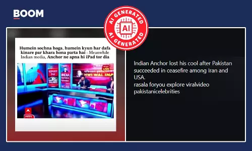AI video of Indian anchors outburst over Pakistan role in US-Iran ceasefire